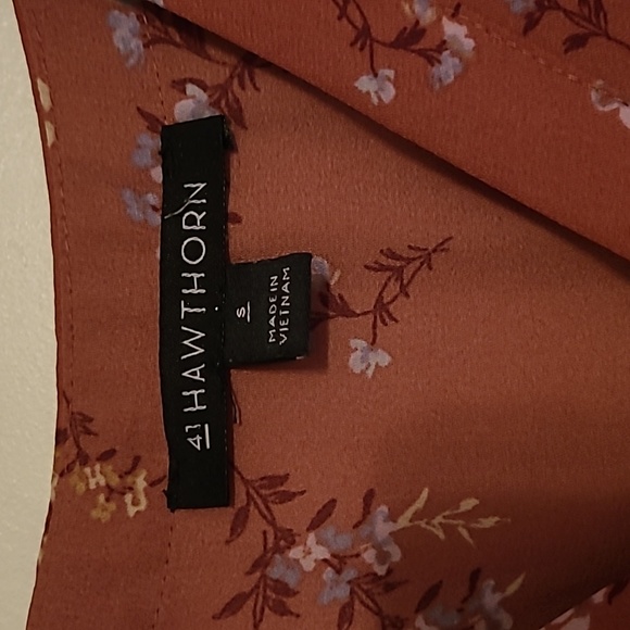 41 Hawthorne dark terra cotta floral blouse SZ S - Picture 4 of 7